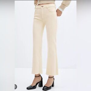 Beige mango flare jeans